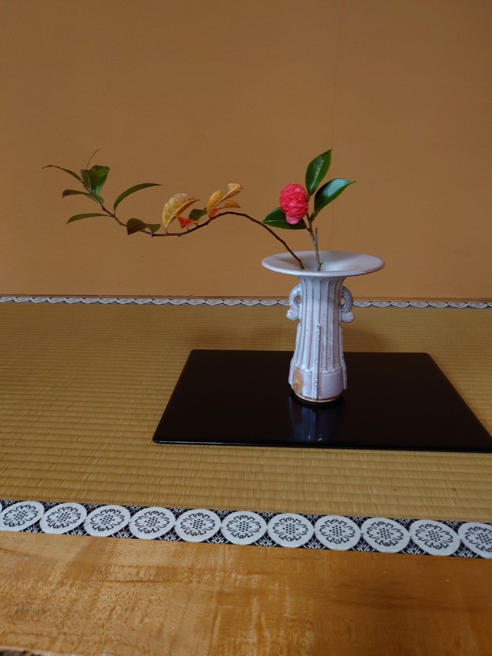 Flowers arranged in a tea room